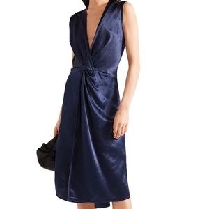 Sid Neigum Twist Front Hammered Satin Dress